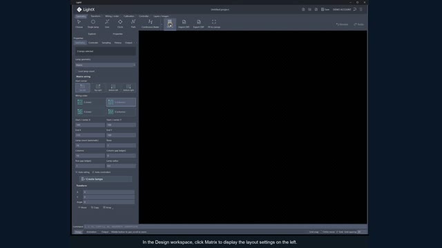Create a lamp matrix
